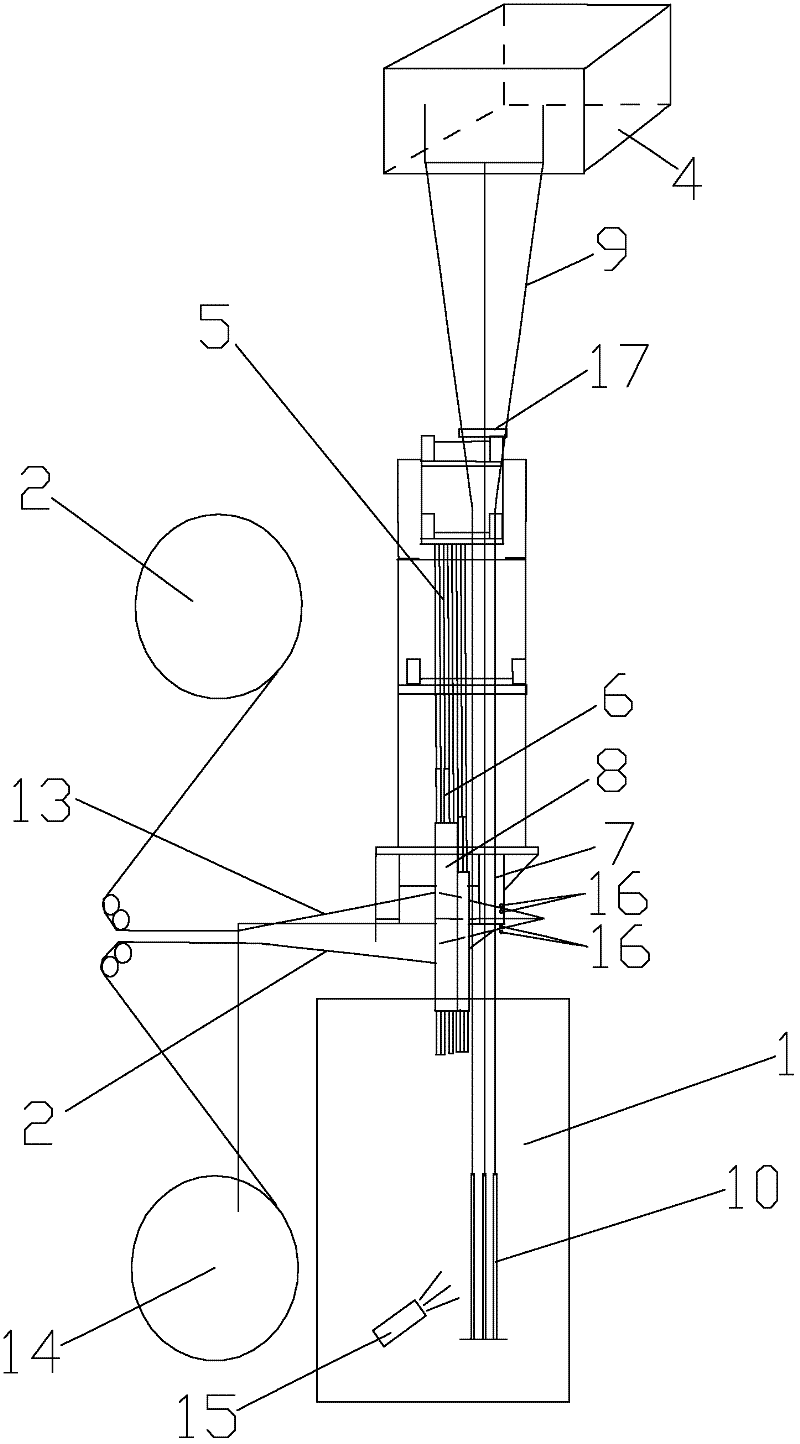 Weaving method and weaving device for multiple-weft high-density water spraying jacquards