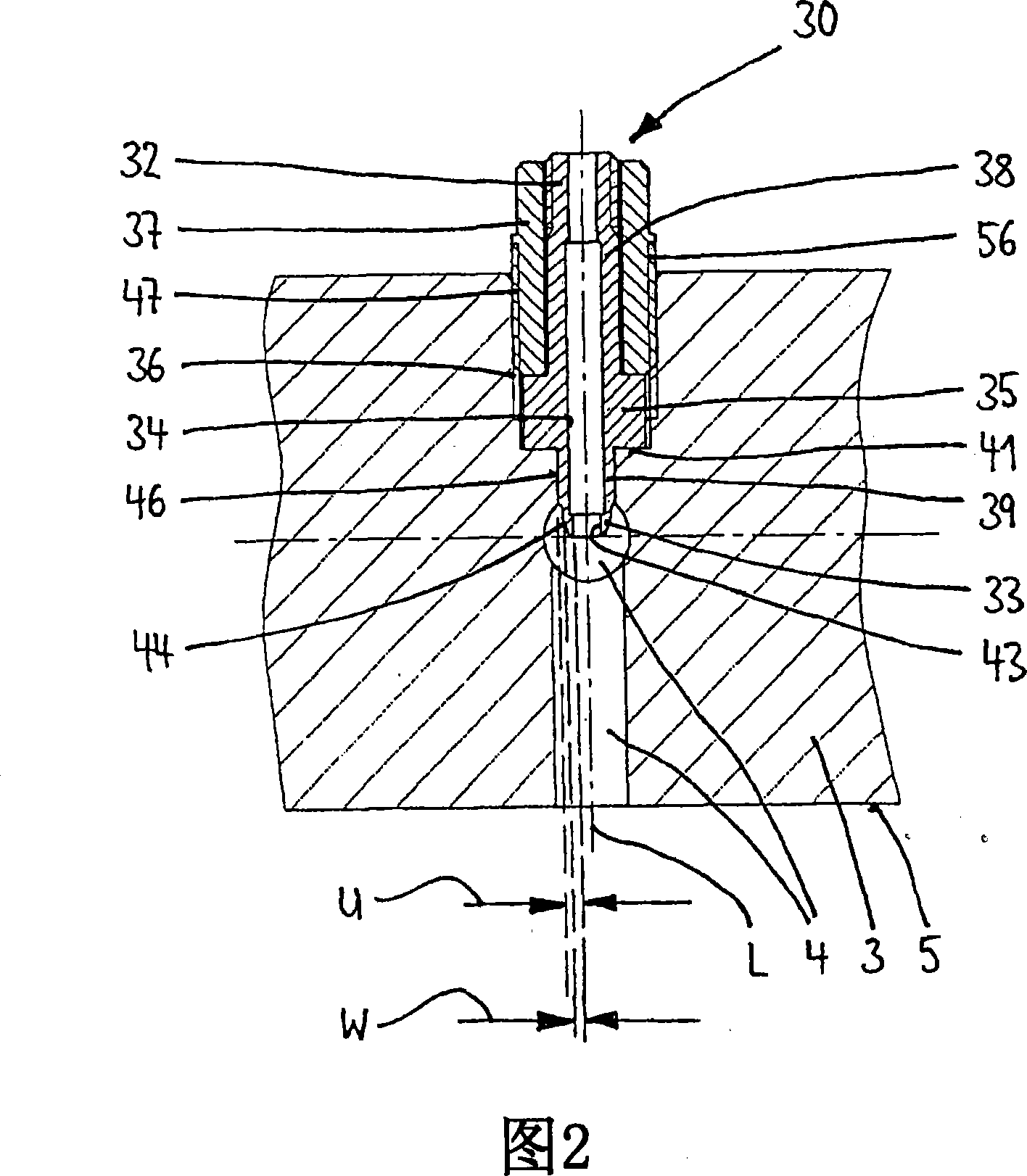 Injection-moulding device with needle valve nozzle and guide bush