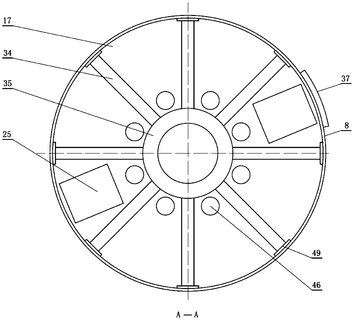 Device and method for lowering wind resistance power for large geotechnical centrifuge
