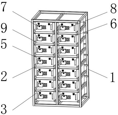 Energy storage battery cluster with simplified structure