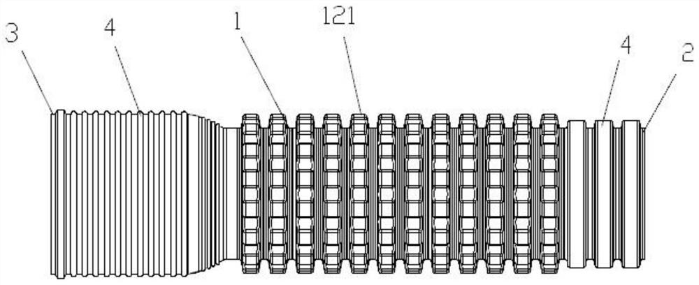 External gear-shaped reinforced composite pipe