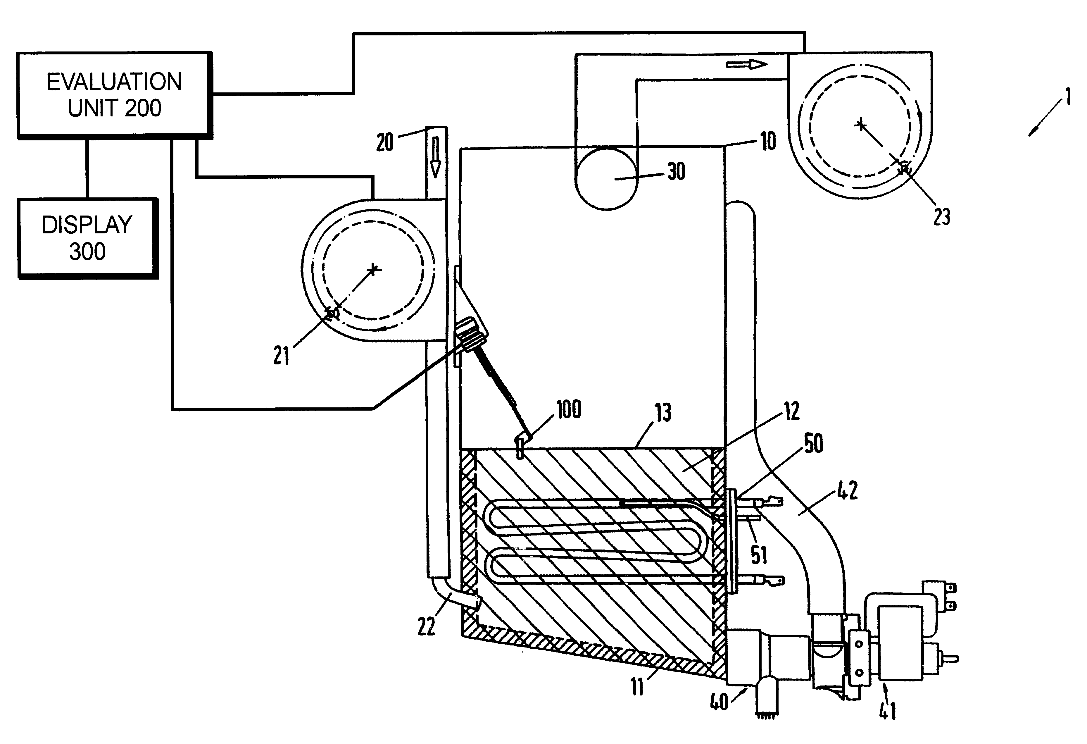 System for electronically monitoring scaling in an apparatus for heating and/or evaporating a liquid