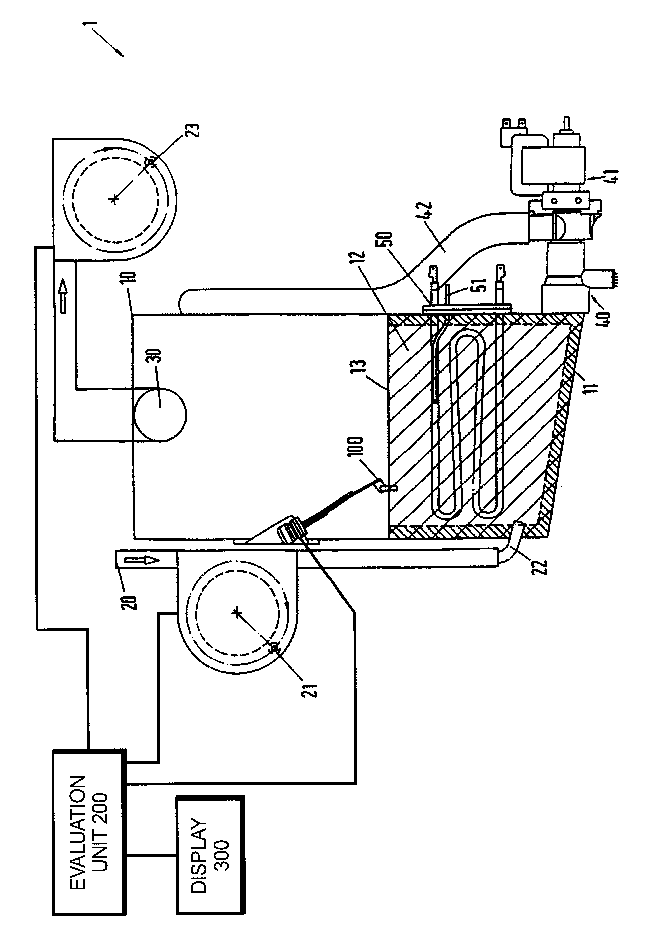 System for electronically monitoring scaling in an apparatus for heating and/or evaporating a liquid