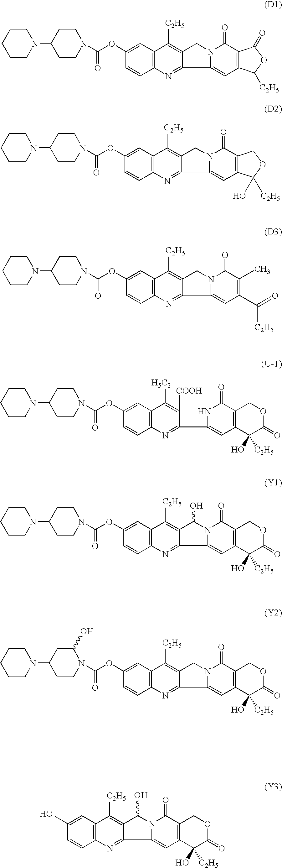 Pharmaceutical compositions containing camptothecins