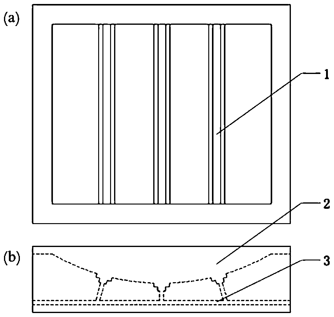 Integrated forming die and method of fiber-metal super-hybrid T-shaped reinforcing rib structure