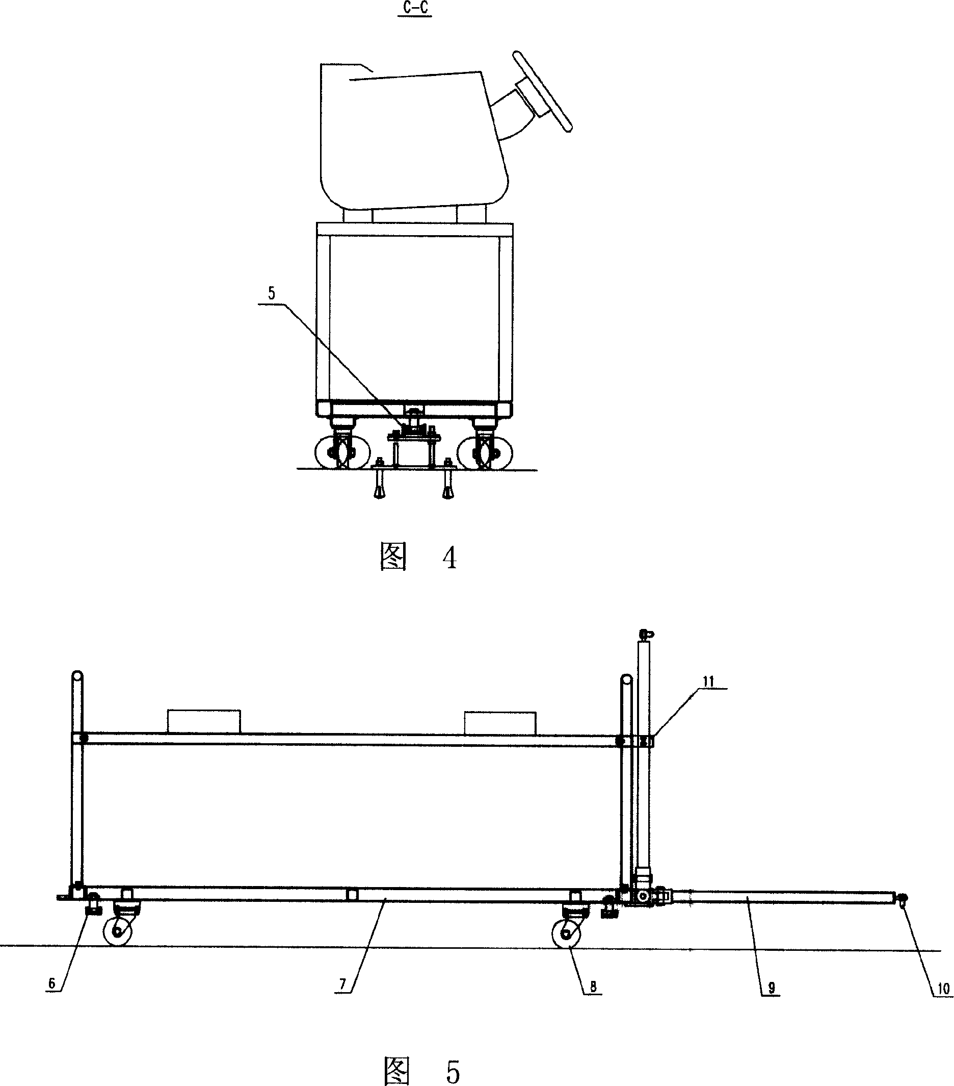Frictional conveying system with grouped bogies