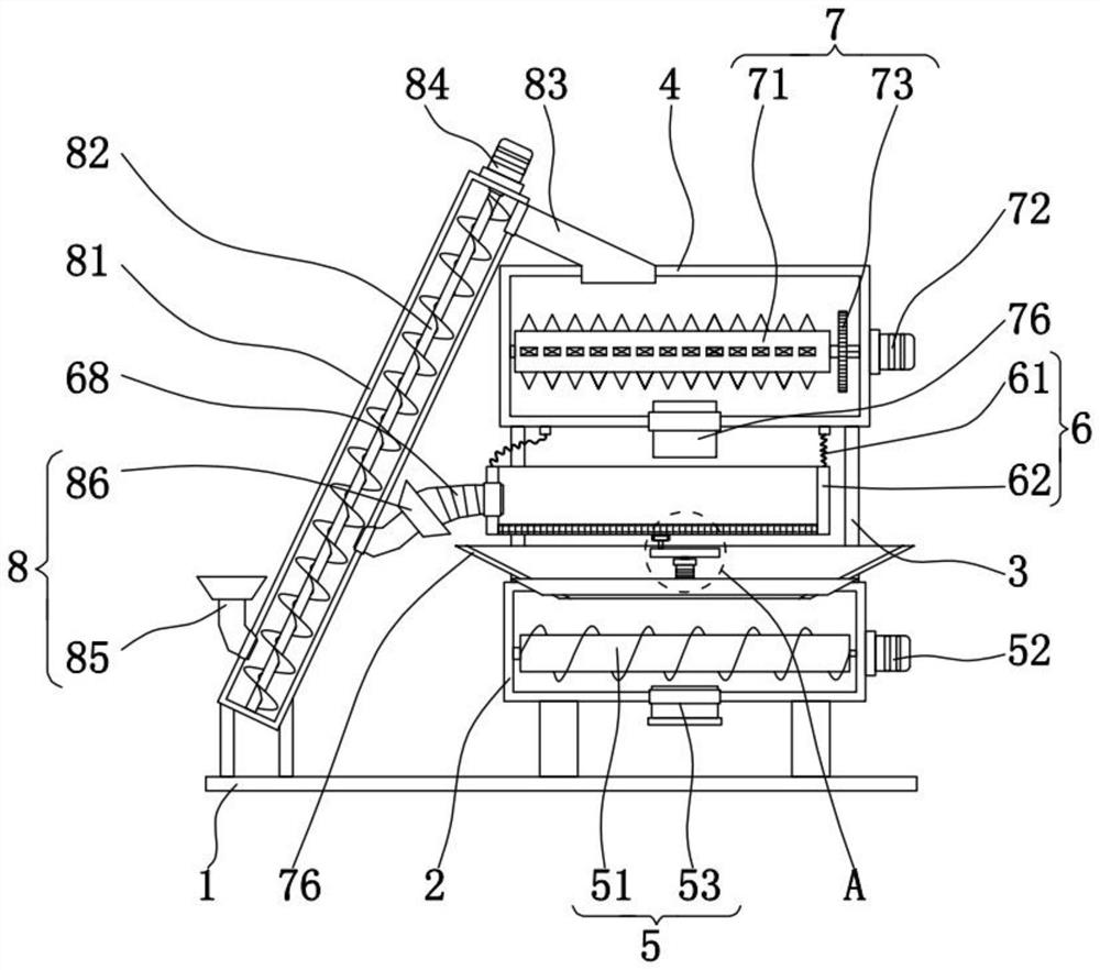 Crushing and uniform-stirring device for food safety capable of uniformly chopping