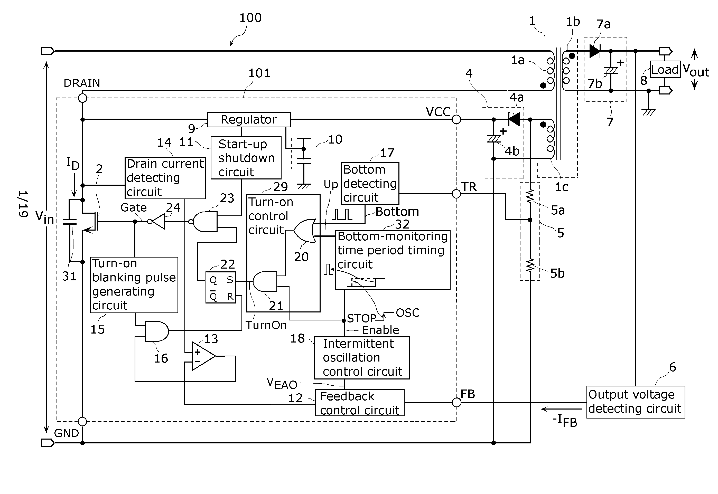 Switching power supply device and semiconductor device