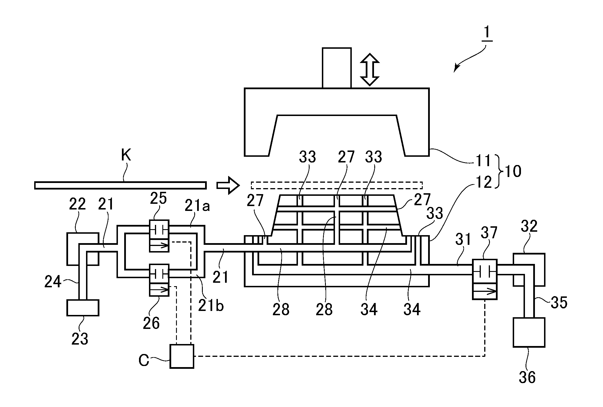 Cooling method for hot press forming and hot press forming apparatus