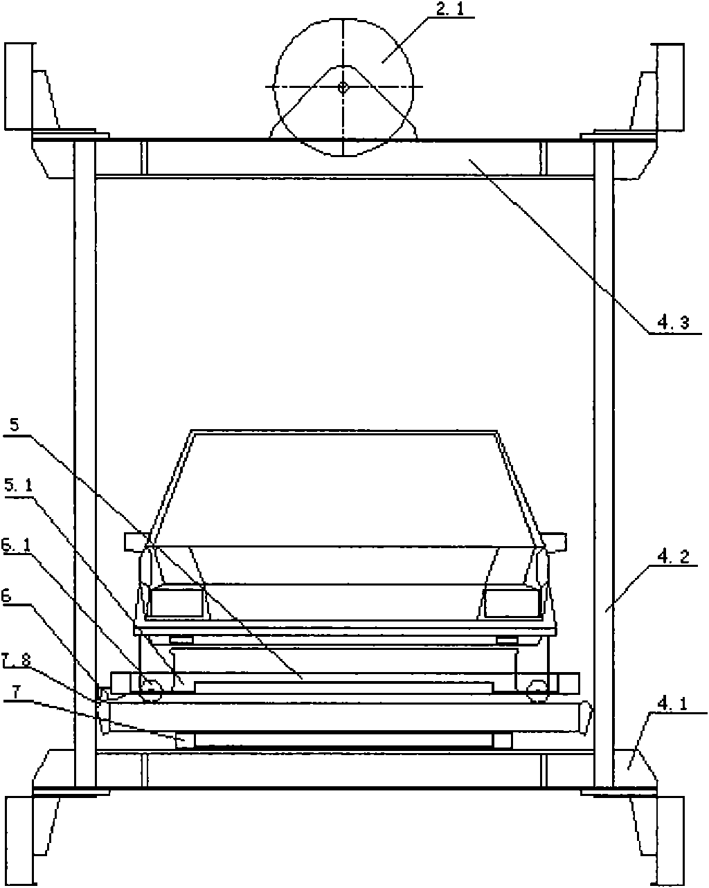 Vertical lift type parking equipment