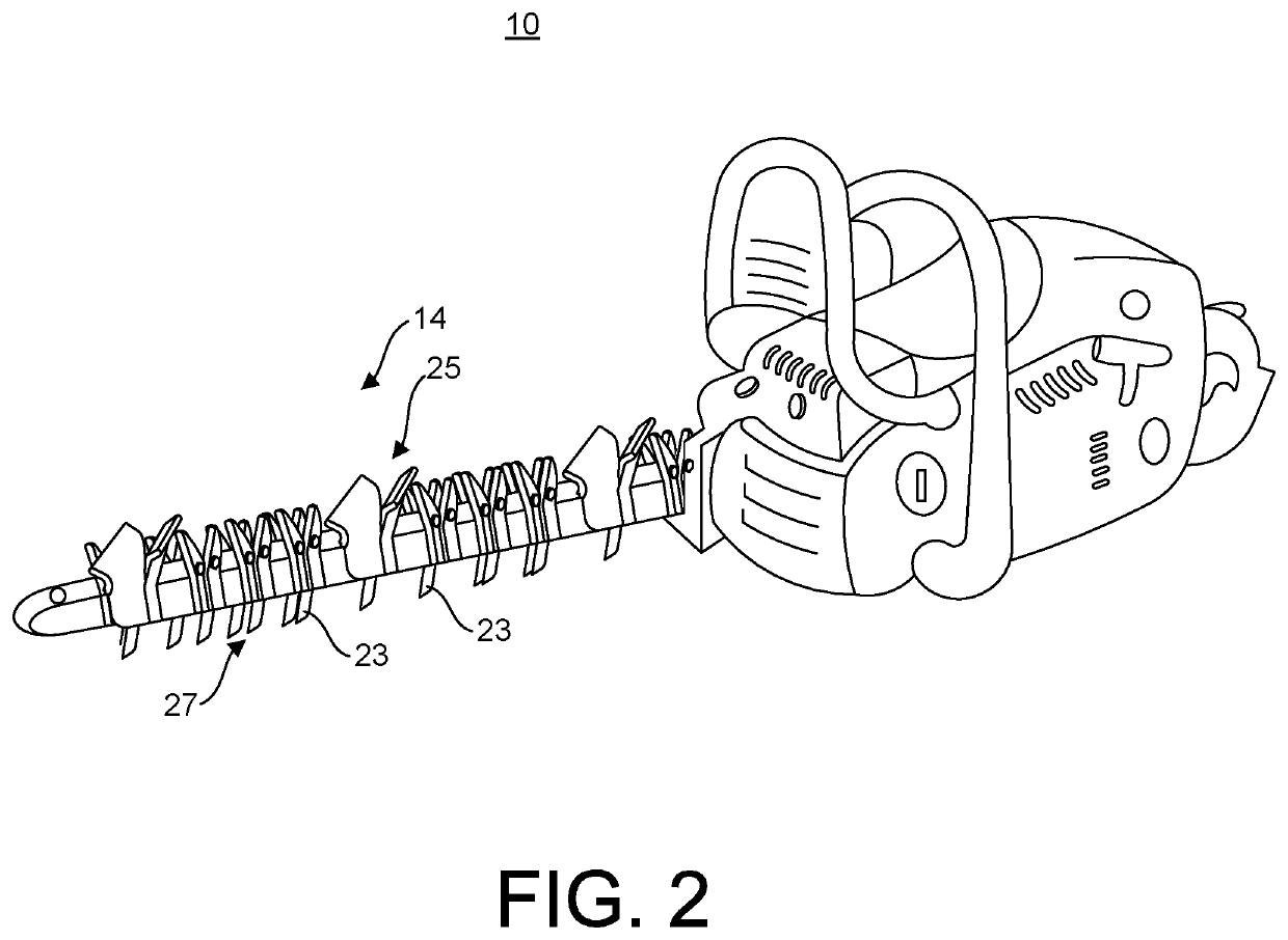 Trenching chainsaw blade device