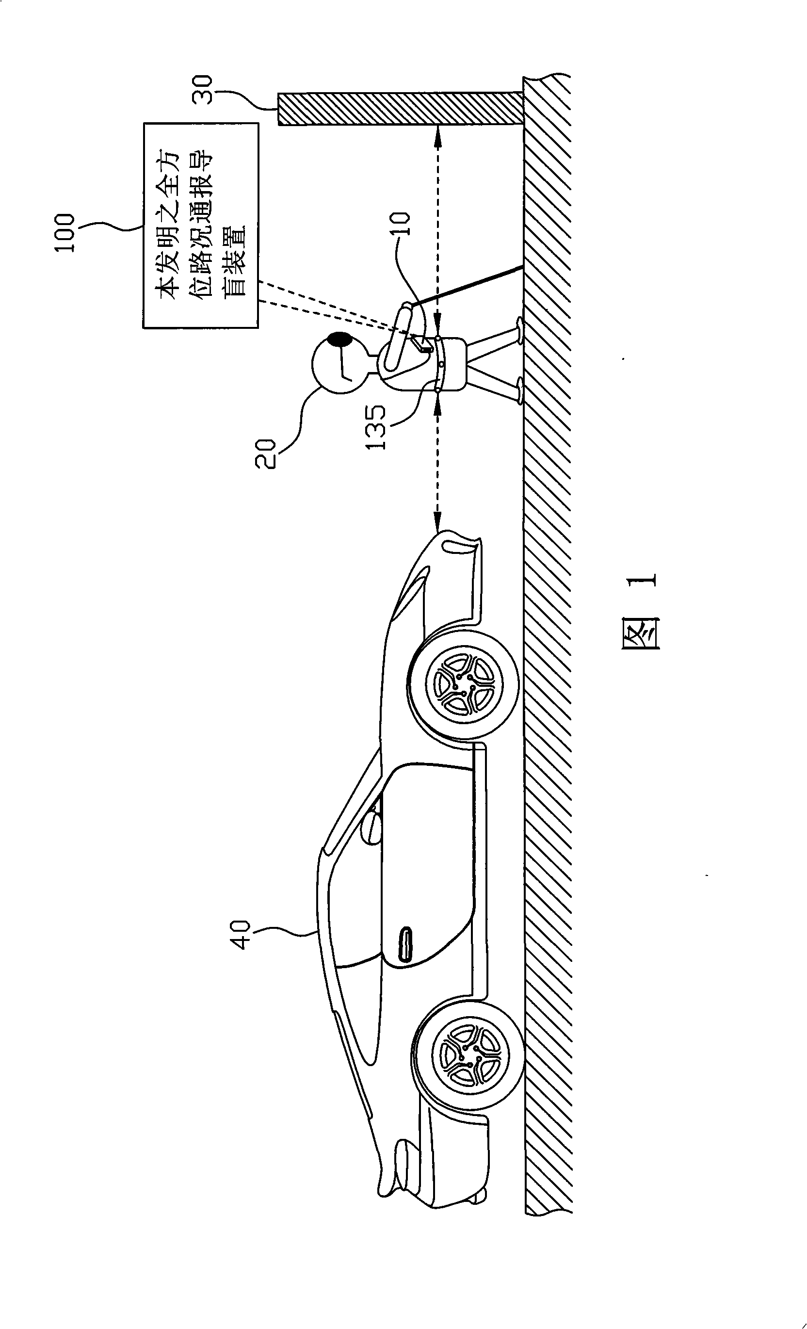 Omnibearing road information report guiding device