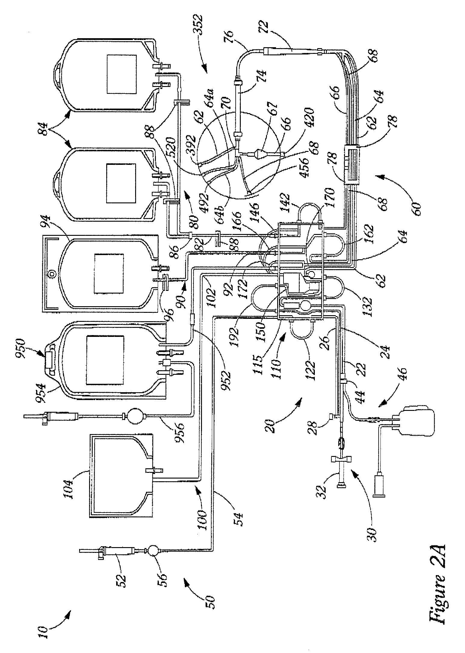 Extracorporeal blood processing methods with return-flow alarm