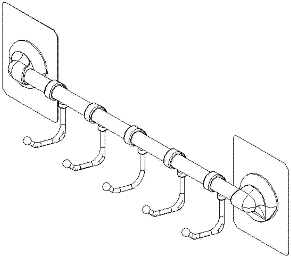 An electrostatic paste hook base assembly structure and a suspended tray structure
