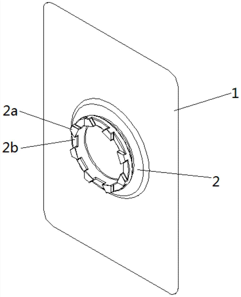 An electrostatic paste hook base assembly structure and a suspended tray structure
