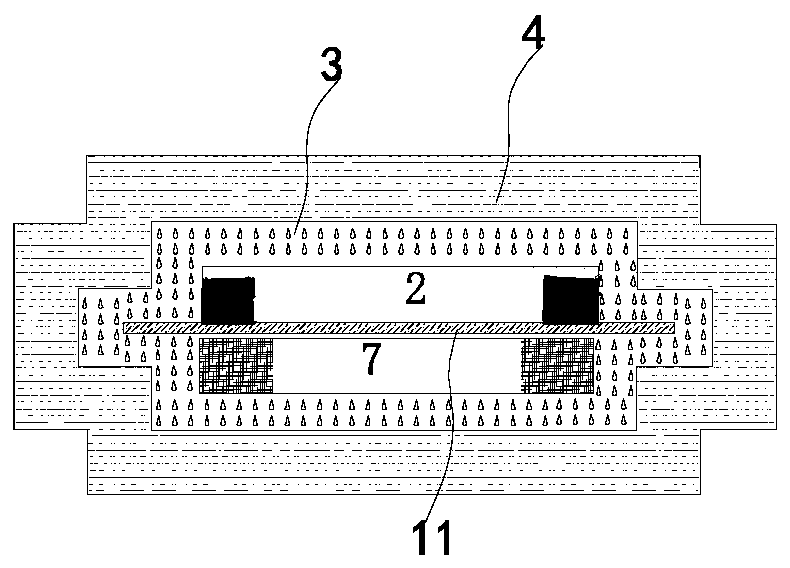 Implant device, encapsulating method and cerebral cortex stimulating visual prosthesis