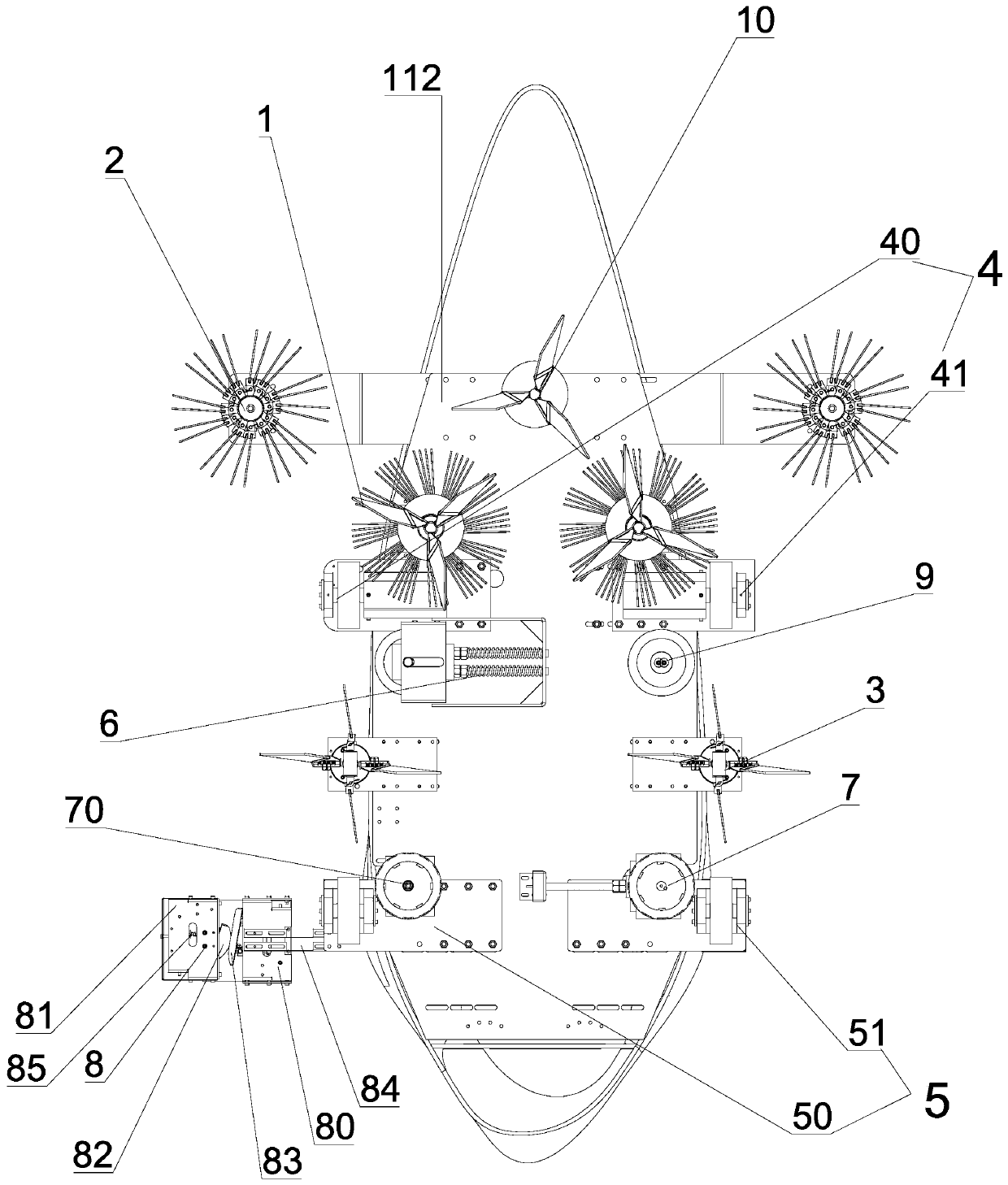 Standard circular radial-flow type full-automatic cleaning robot applied to secondary sedimentation tanks