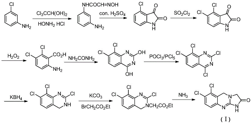 A method for preparing 6,7-dichloro-1,5-dihydroimidazo[2,1-b]quinazolin-2-(3h)-one