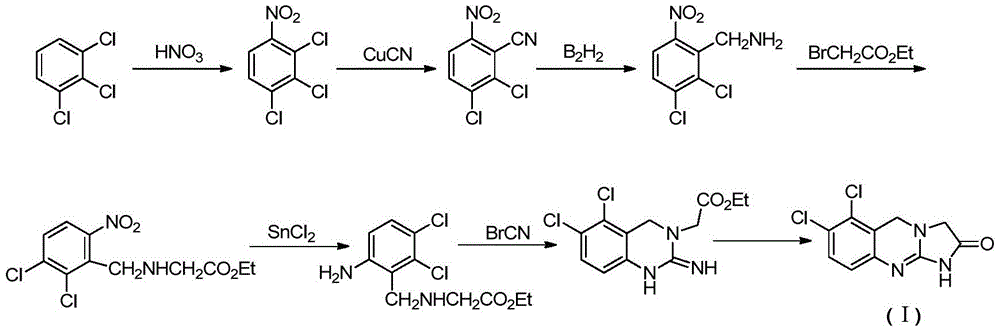 A method for preparing 6,7-dichloro-1,5-dihydroimidazo[2,1-b]quinazolin-2-(3h)-one