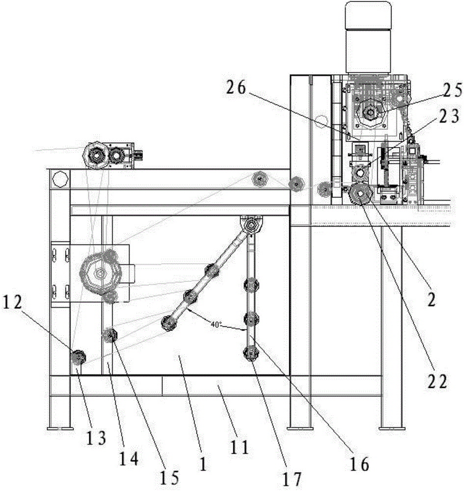 Material storing and cutting pulling device for automatic slitting machine