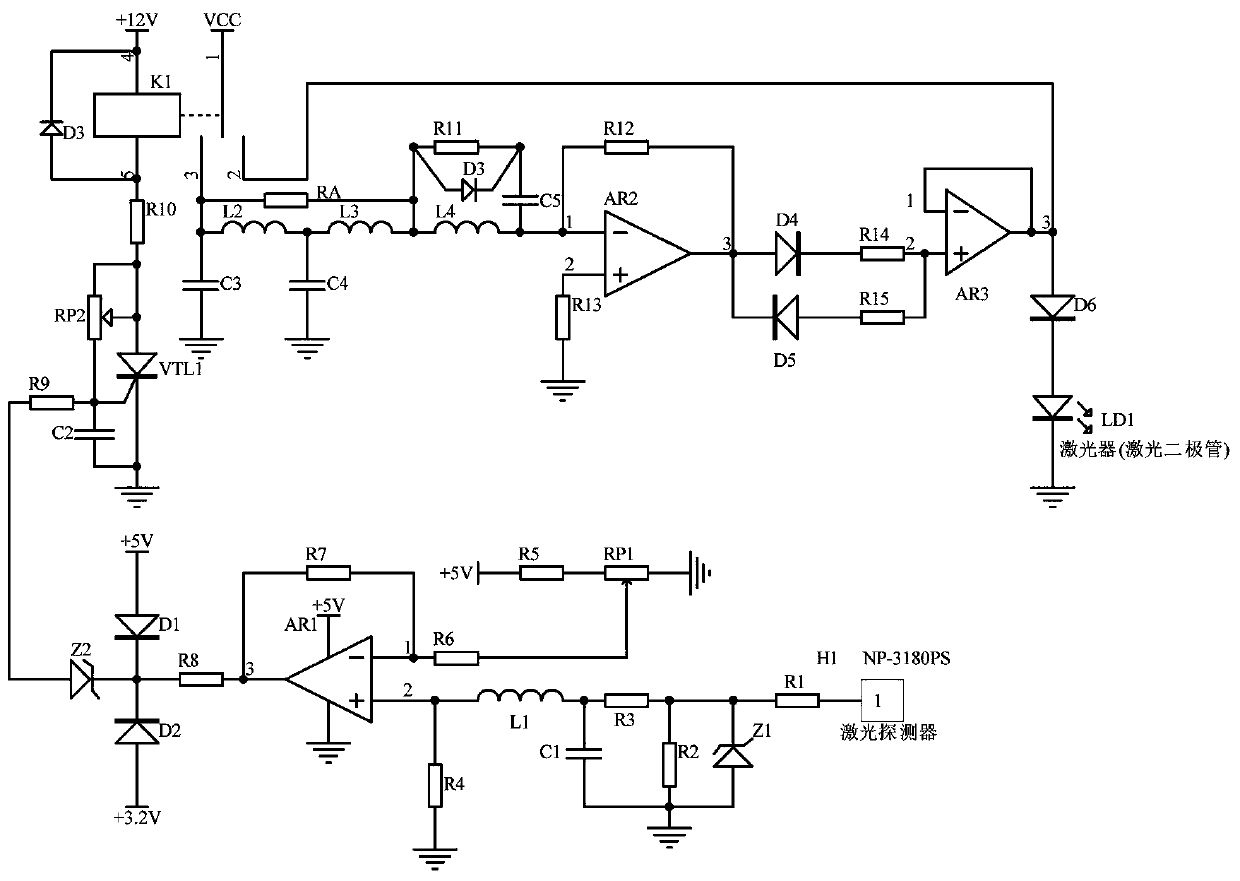 Impedance matching optical power control circuit of semiconductor laser pain therapy instrument