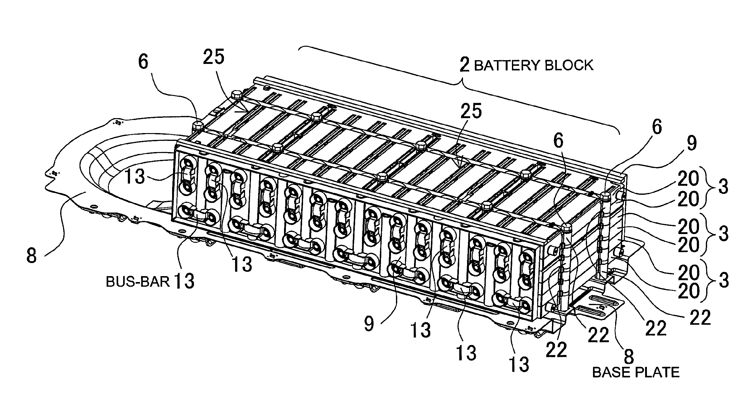 Battery system with battery holders