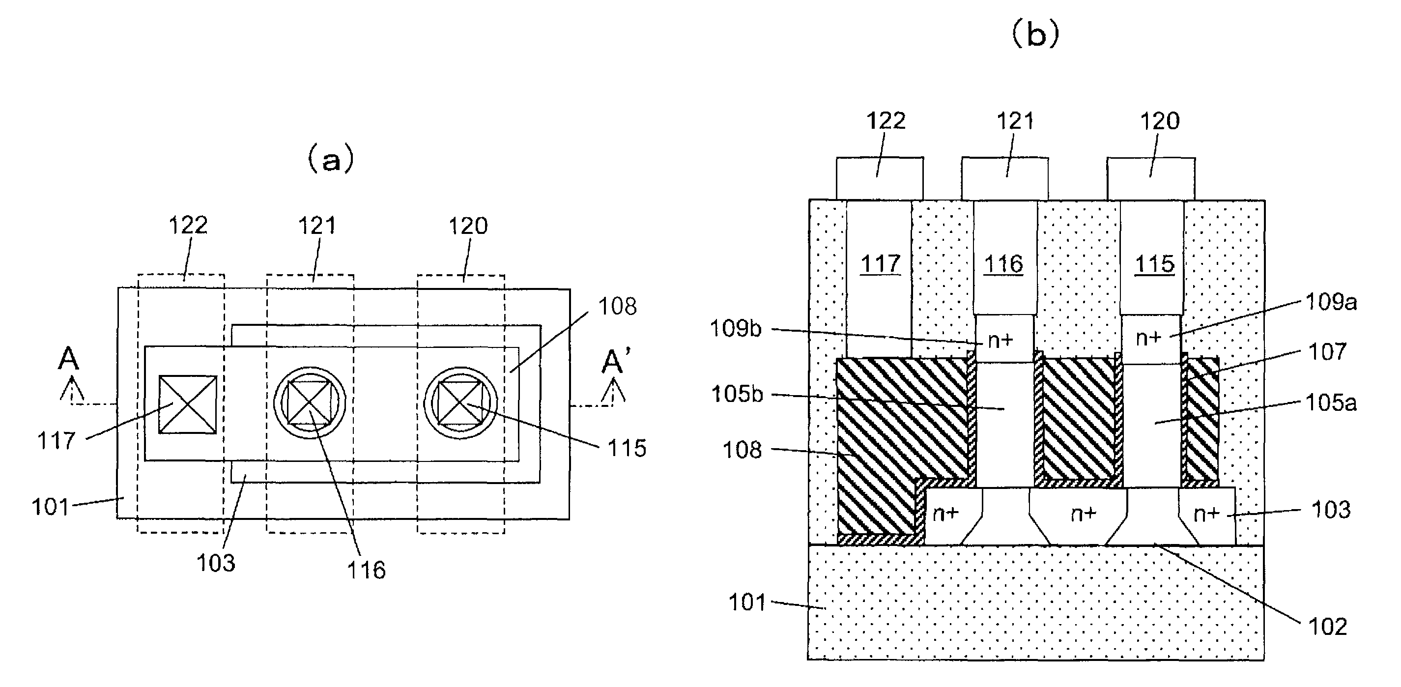 Semiconductor device having increased gate length implemented by surround gate transistor arrangements