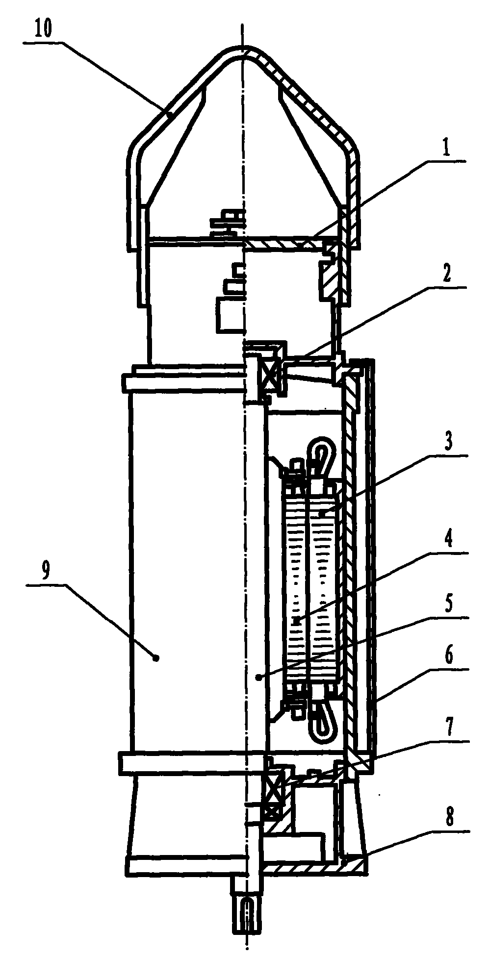 Low-lift flame-proof submerged motor