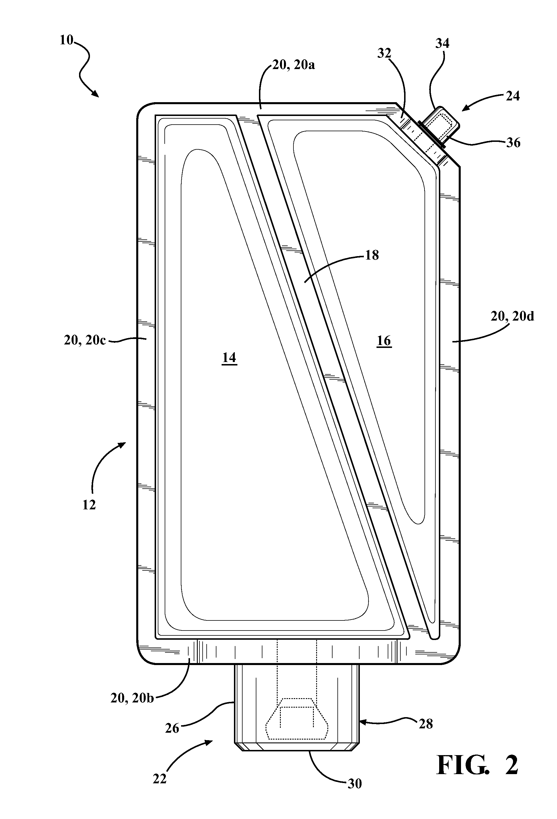 Dual compartmented pouch and method for making the same