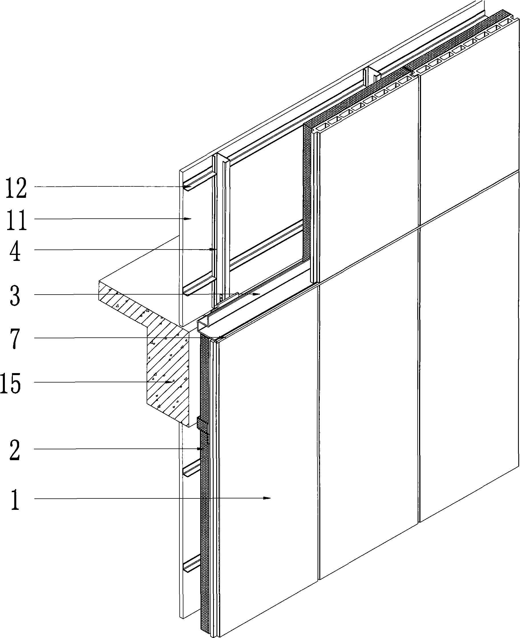 Mounting structure for dry-hanging keel of cement fiberboard external wall system