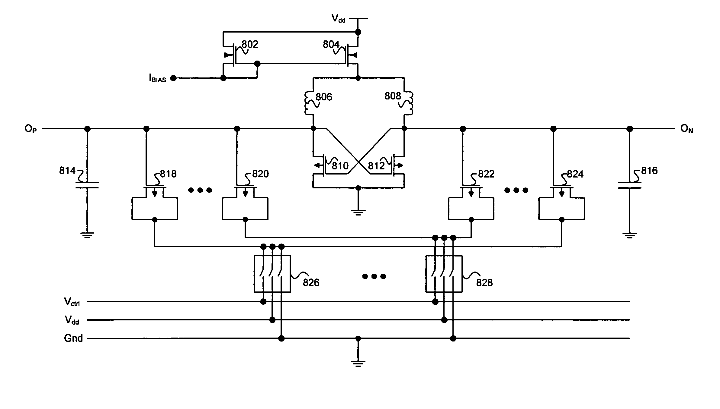 VCO with switchable varactor for low KVCO variation