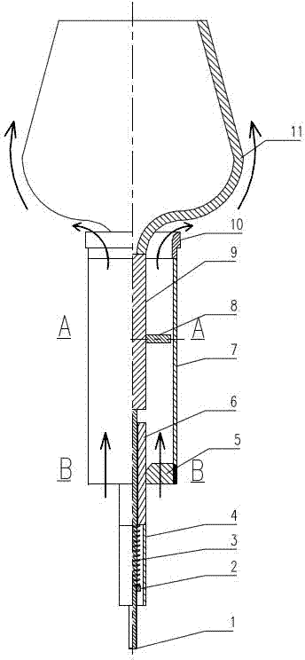 Torch combustion system with automatically adjustable sound speed