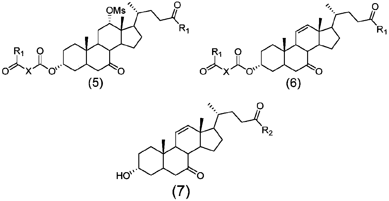 Method for preparing obeticholic acid, ursodeoxycholic acid and 7-ketolithocholicacid