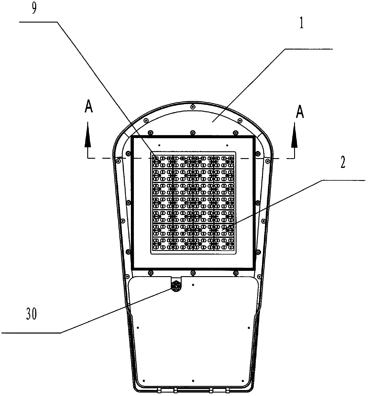 Light emitting diode (LED) lamp with front and rear cavity structures