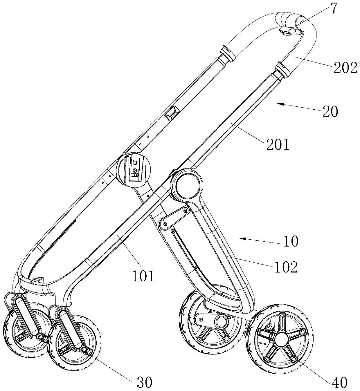 Unlocking device and baby stroller