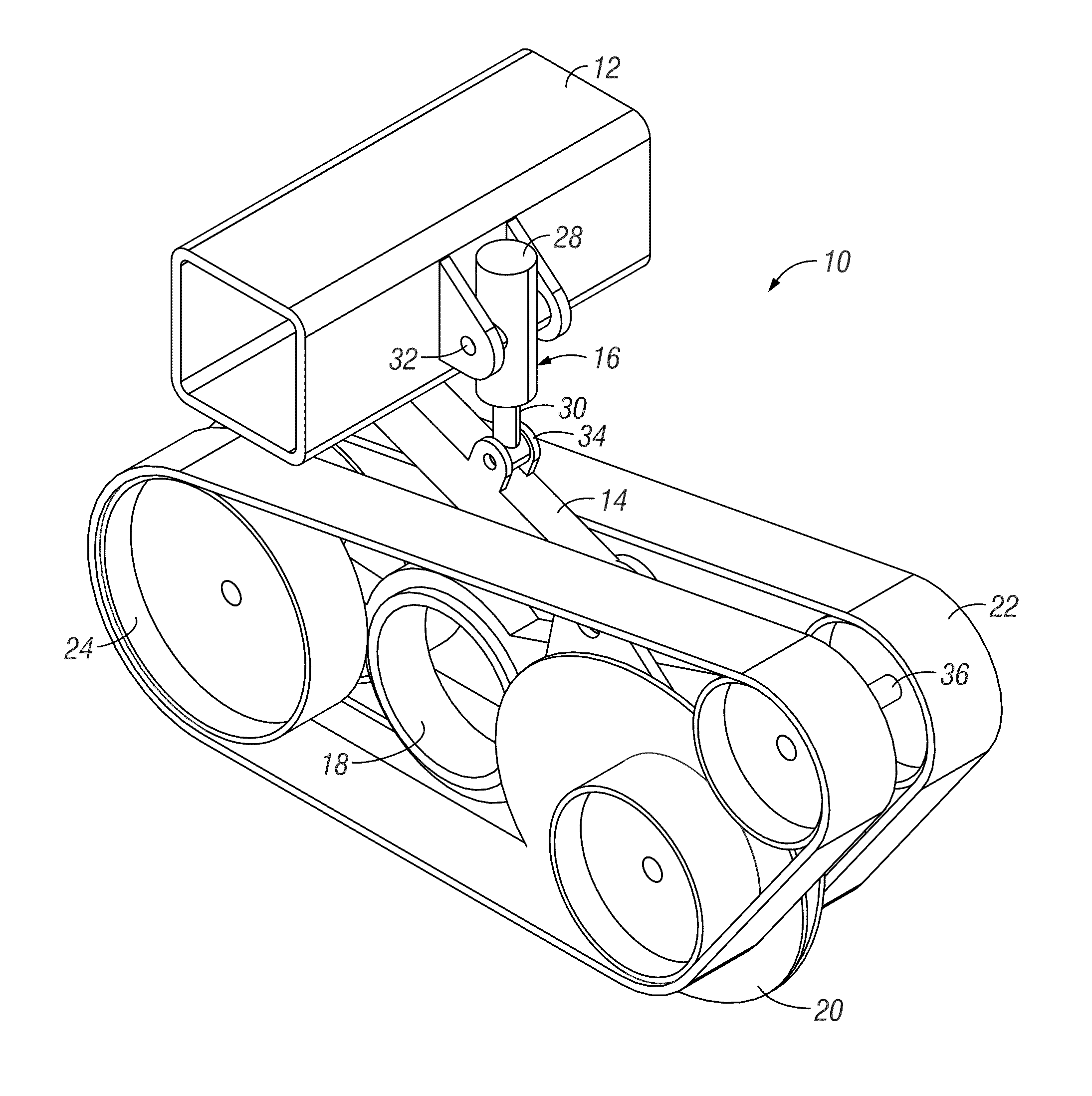 Row unit with tracks