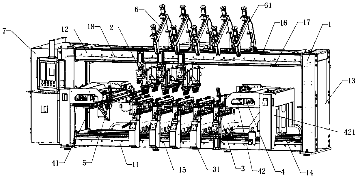 Full-automatic gang drilling device