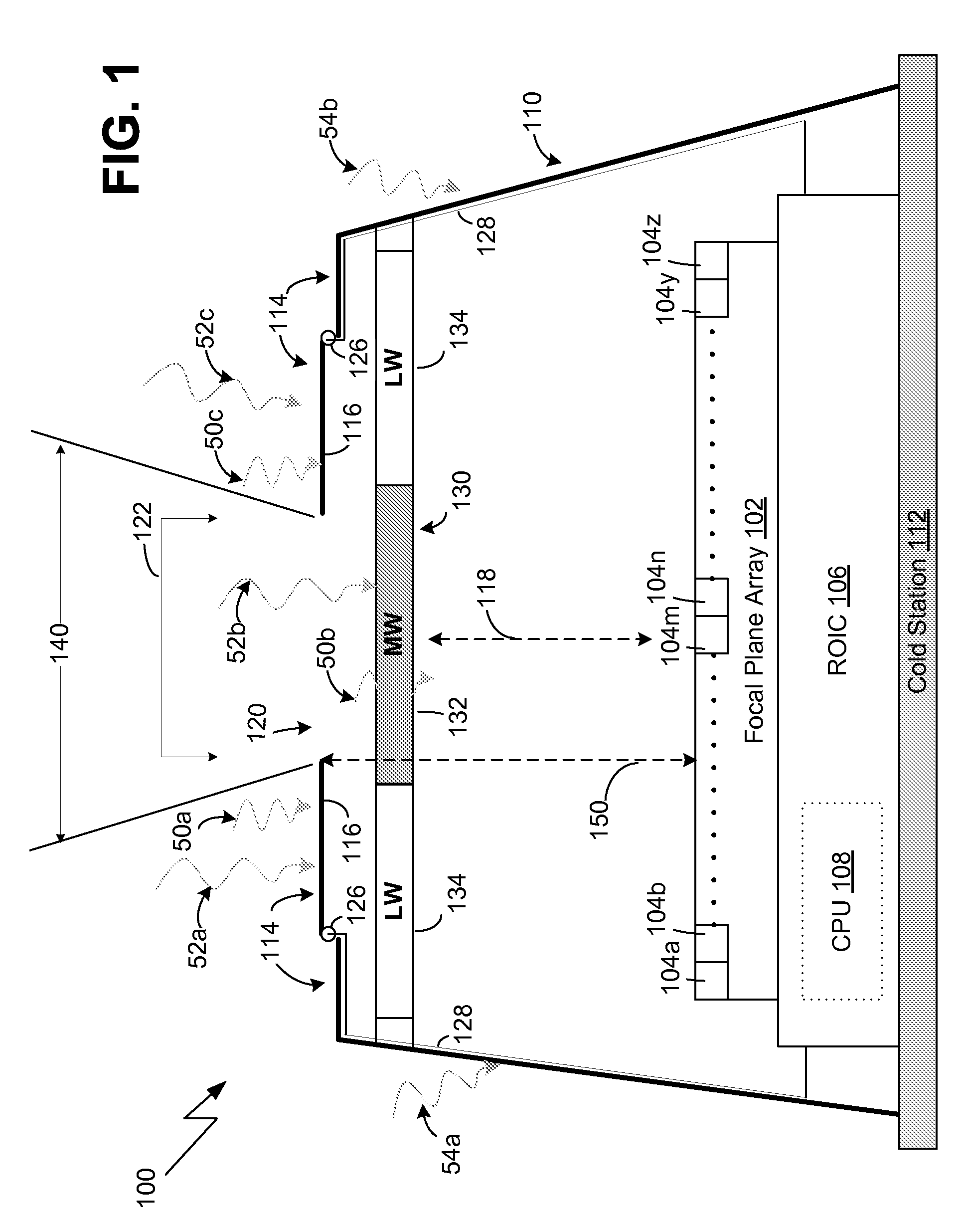 Image Sensor Having A Variable Aperture And Mono-Color Focal Plane Array For Dual Color Detection