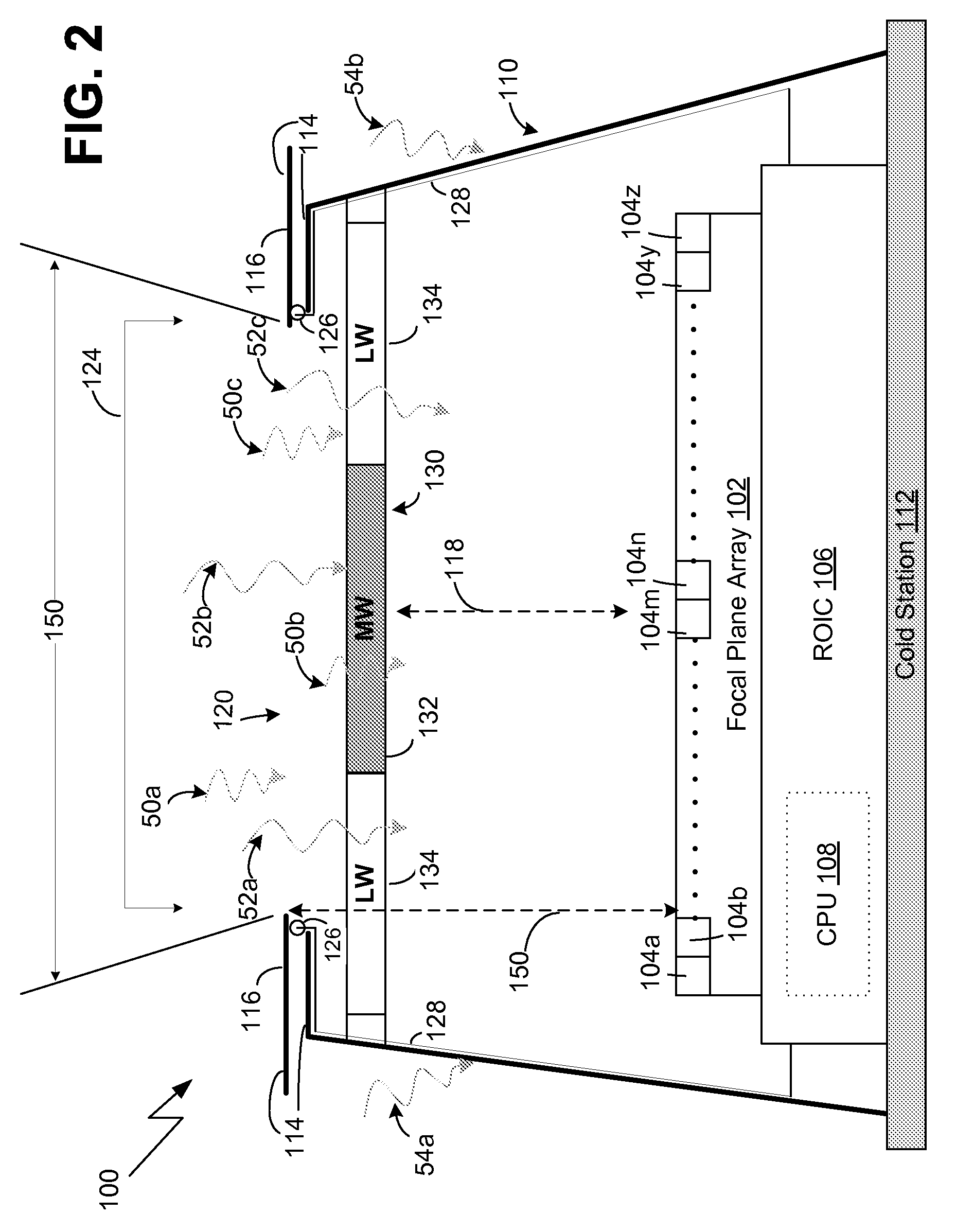 Image Sensor Having A Variable Aperture And Mono-Color Focal Plane Array For Dual Color Detection