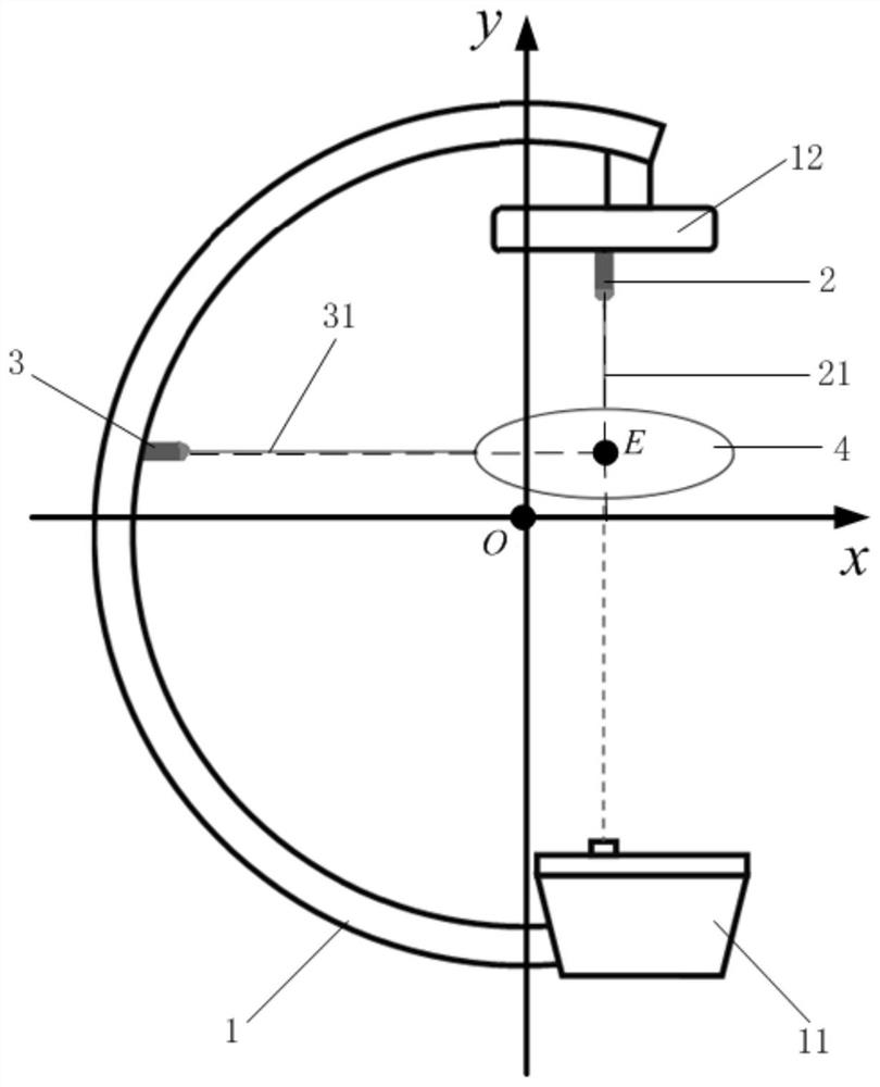 Positioning device for assisting c-arm fluoroscopy, c-arm x-ray machine and positioning method