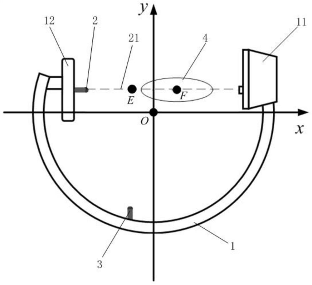 Positioning device for assisting c-arm fluoroscopy, c-arm x-ray machine and positioning method