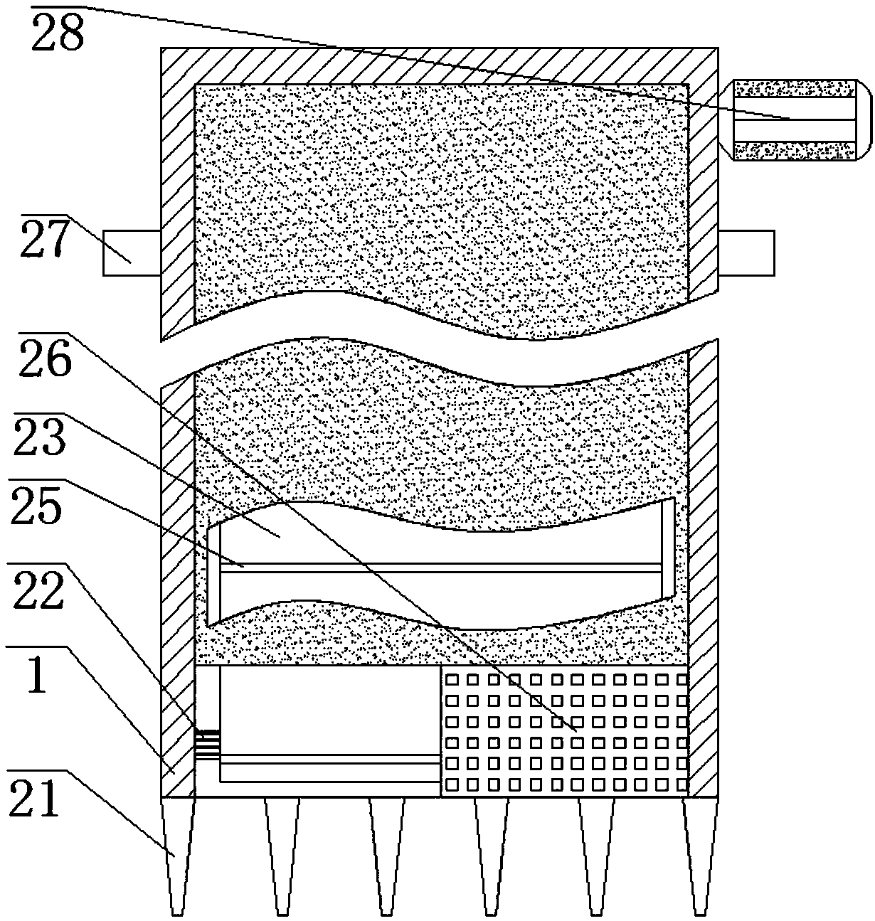 Extraction device for remediation of heavy metal contaminated soil
