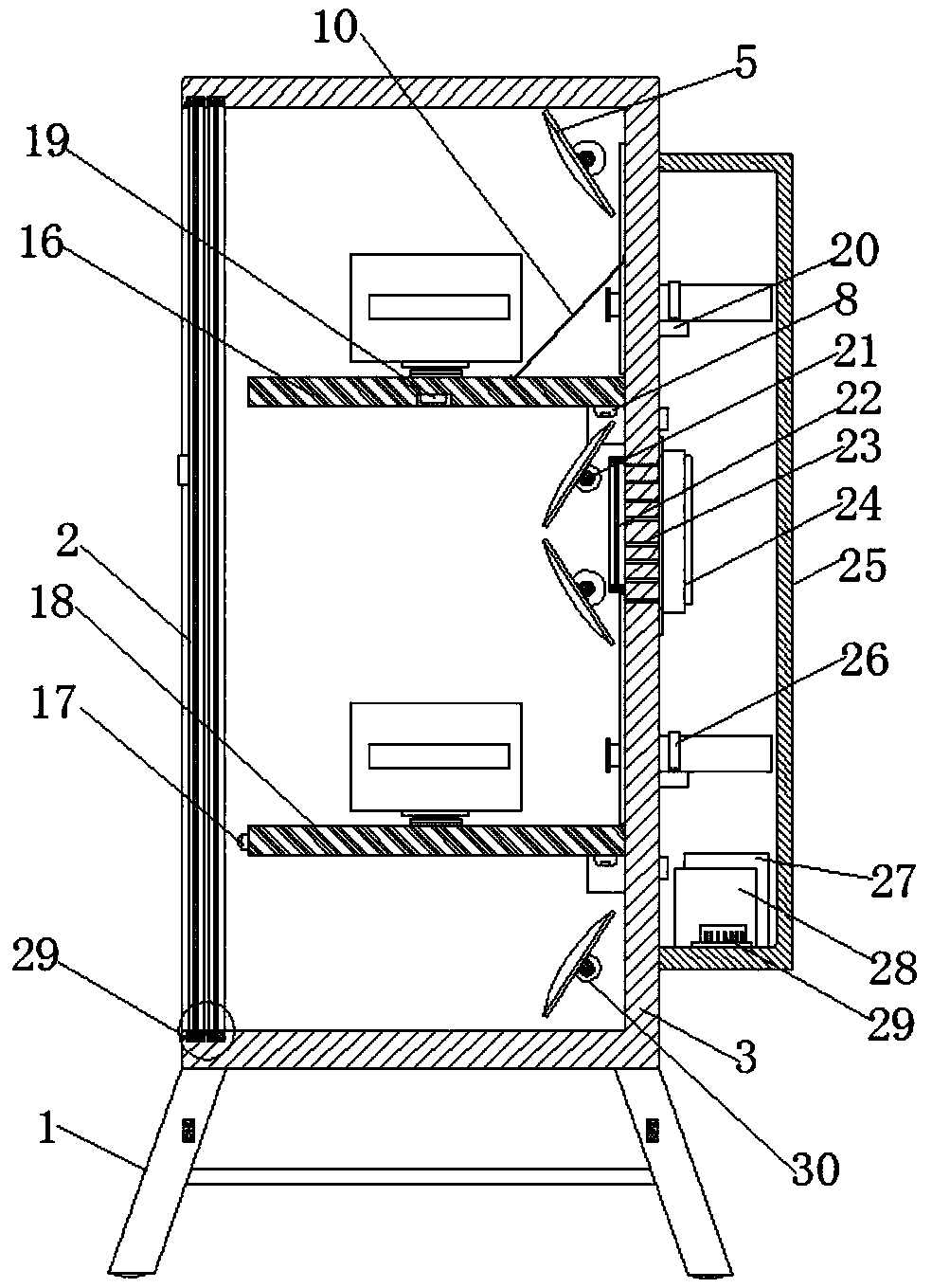 Displaying cabinet used for selling wooden packaging box and facilitating material taking