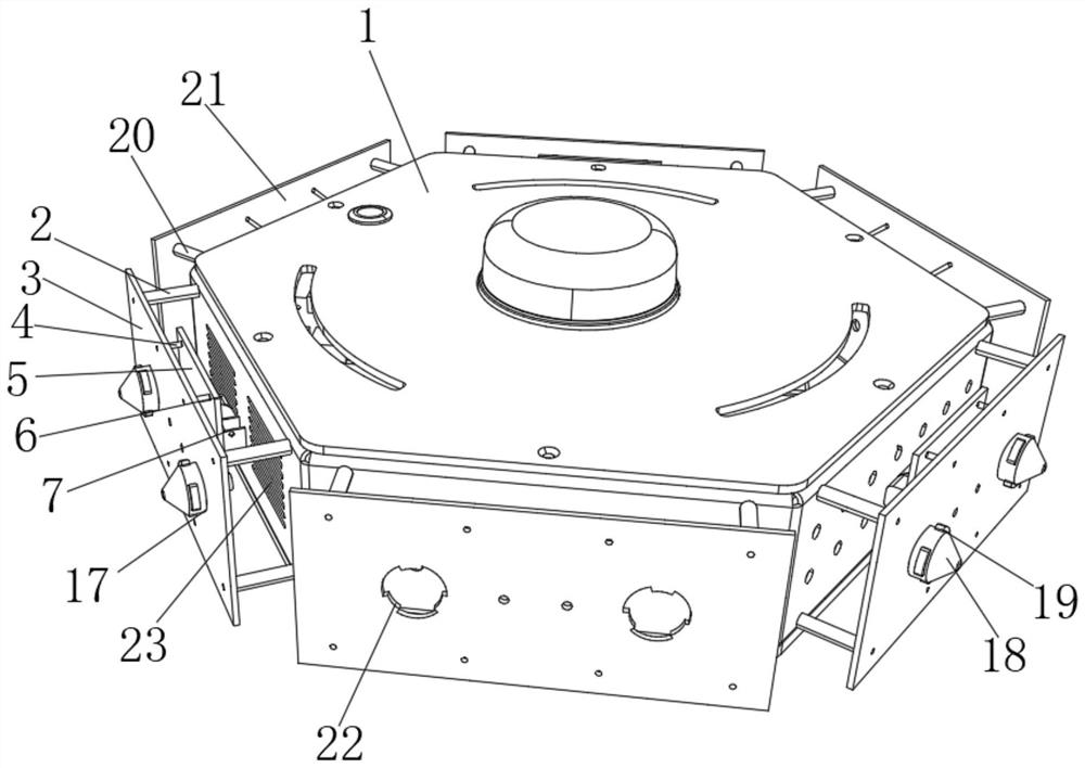 Connecting mechanism for hexagonal omnidirectional mobile robot