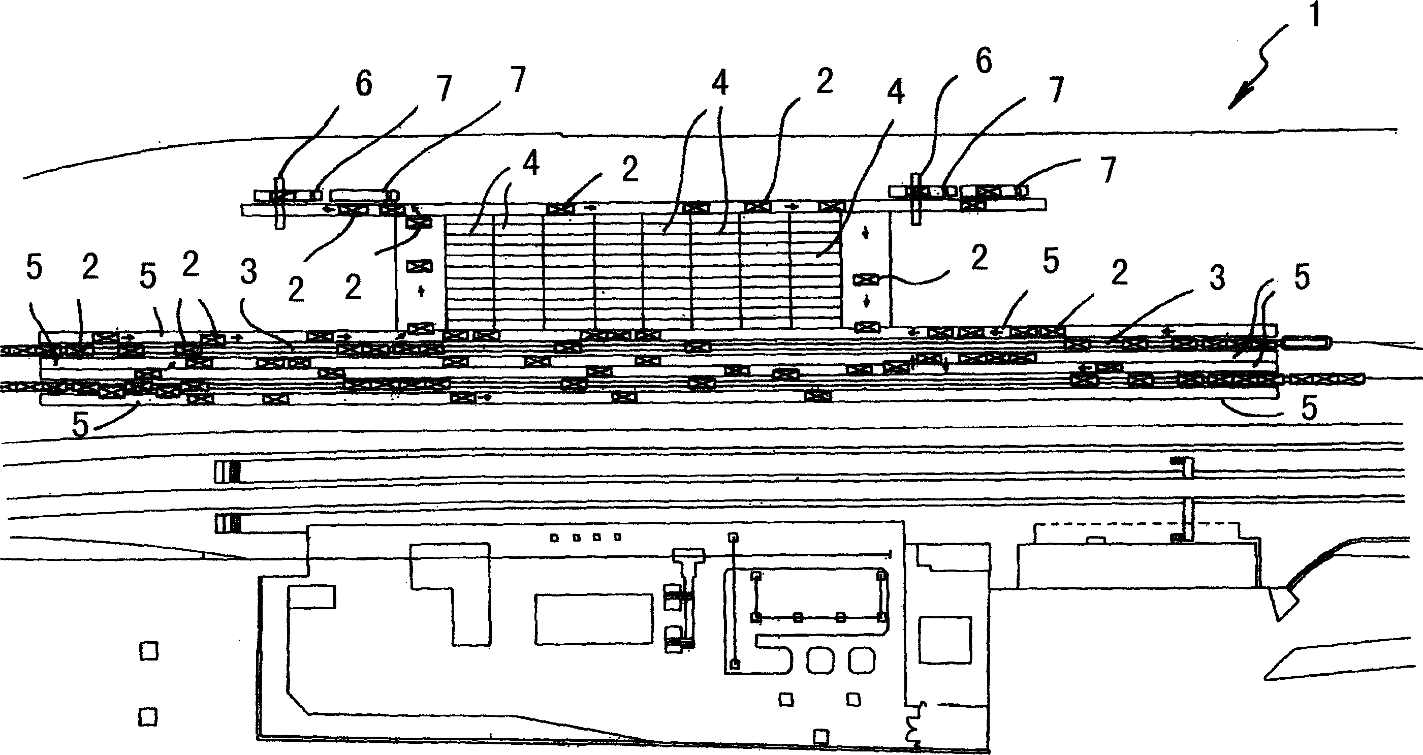 Method for railroad transport and apparatus for loading and unloading trains
