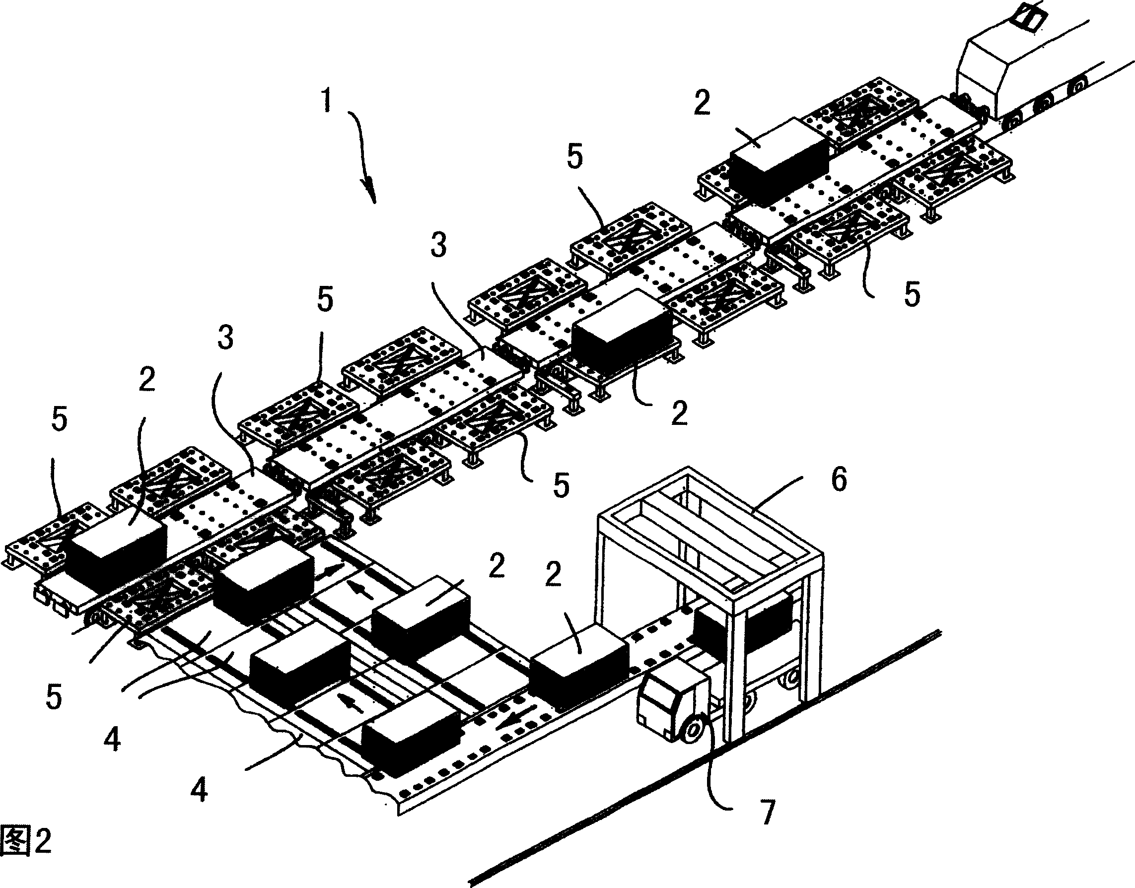 Method for railroad transport and apparatus for loading and unloading trains