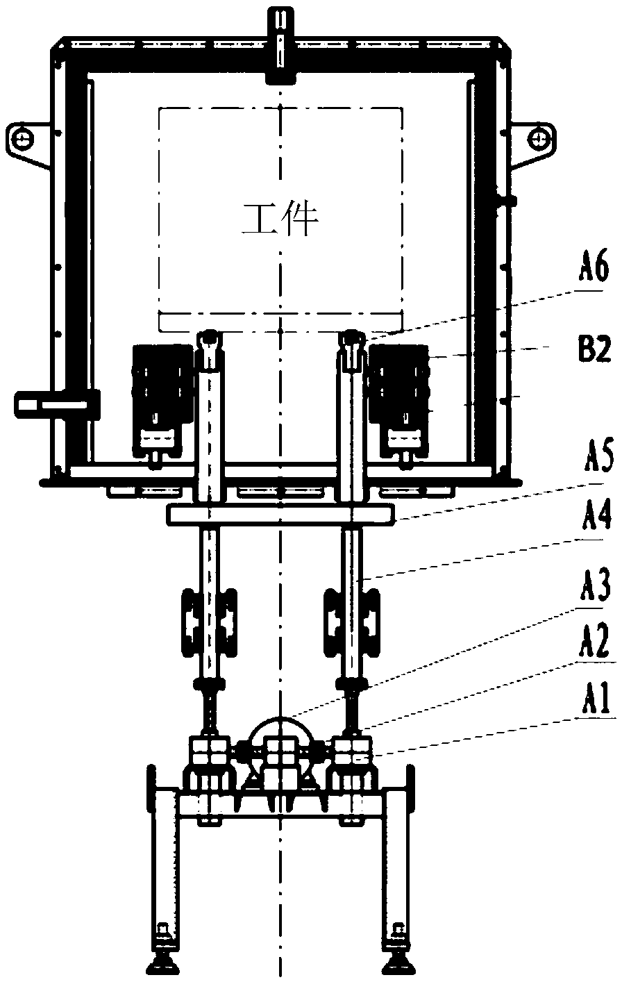 A feeding system of a double-chamber vacuum furnace for heat treatment