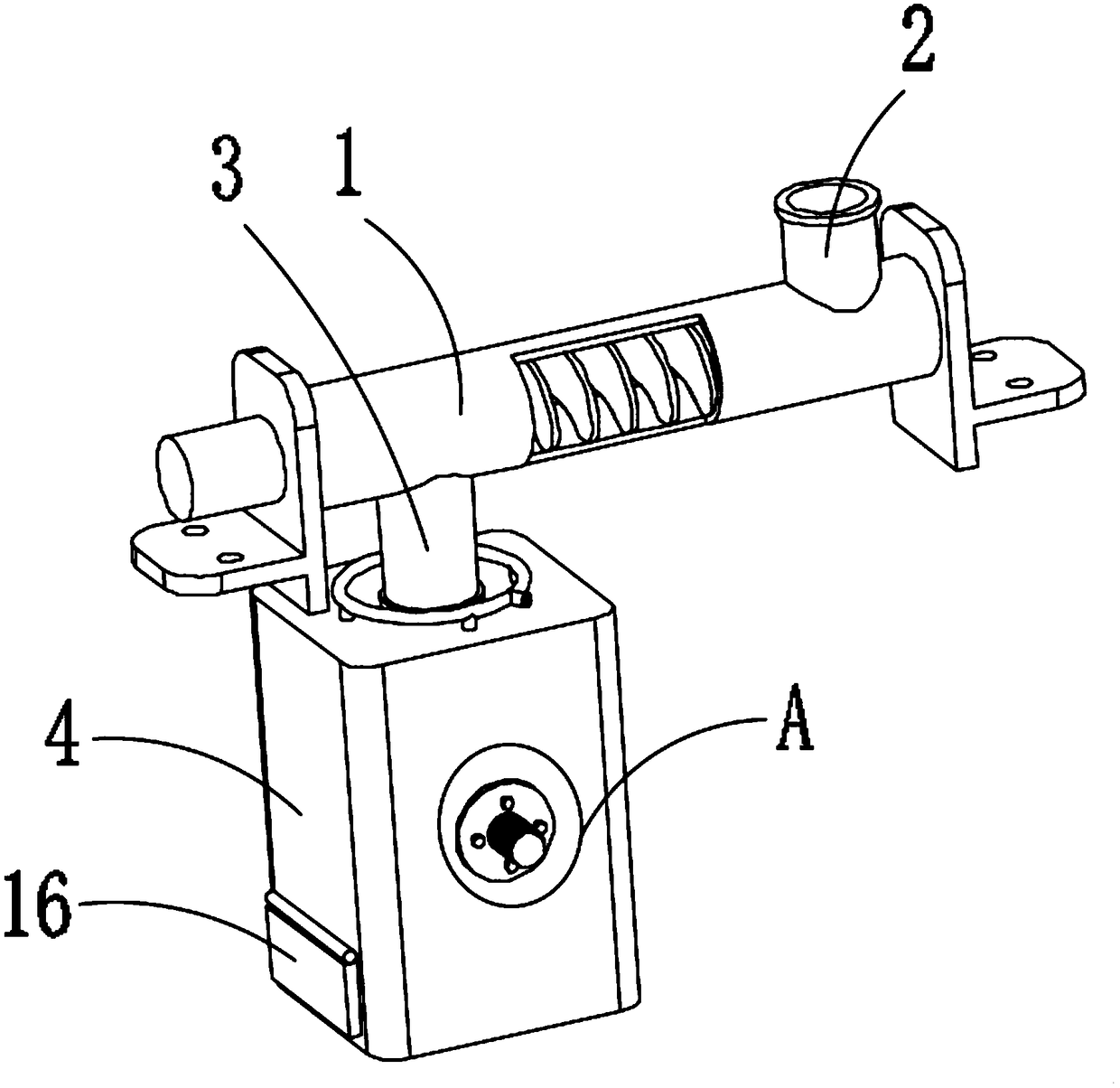 Screw conveyor discharge hole dry sludge crushing mechanism