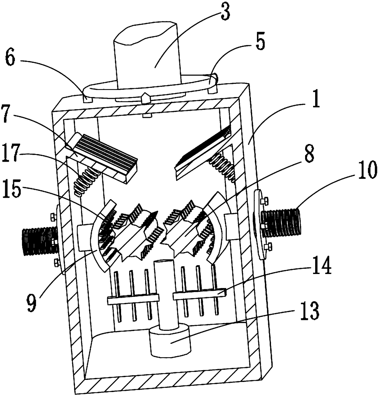 Screw conveyor discharge hole dry sludge crushing mechanism