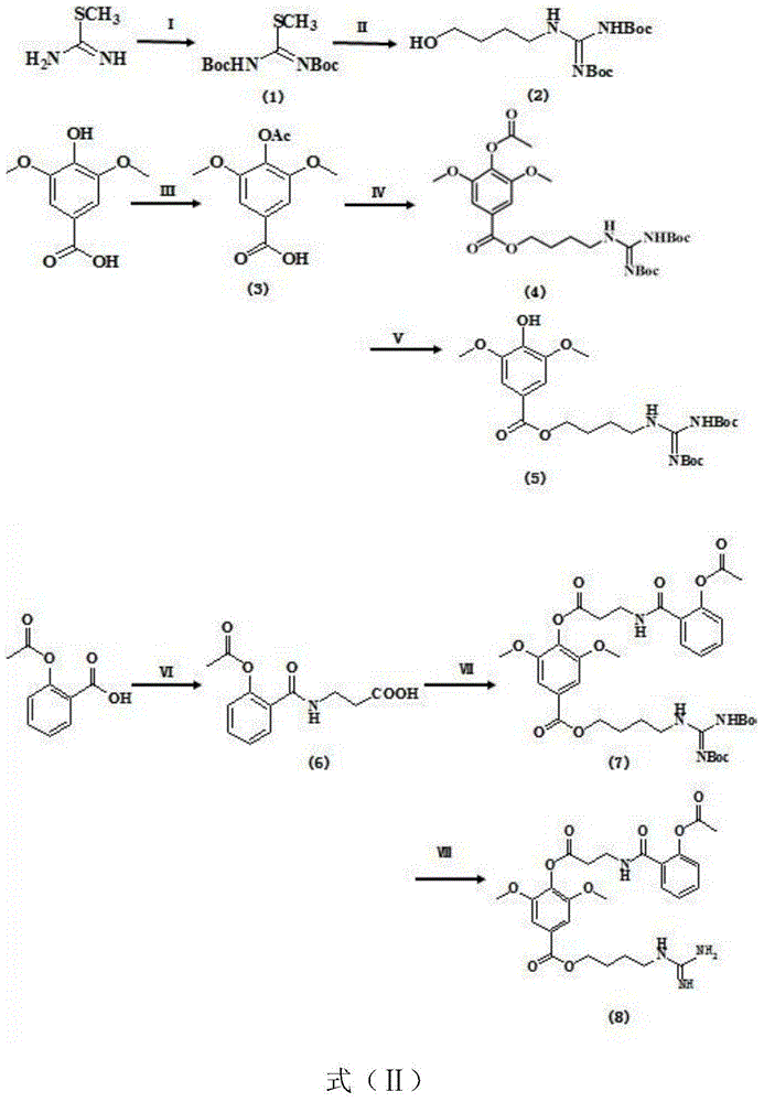 Preparation method of leonurine and aspirin conjugate